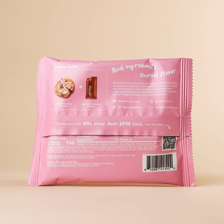 Glutenful - Wholesale Cookie - Chocolate Chip Cookie with Drizzle Packet1