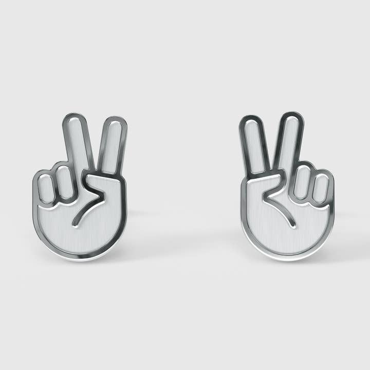 Peace — earrings — silver for wholesale by FYNGERS