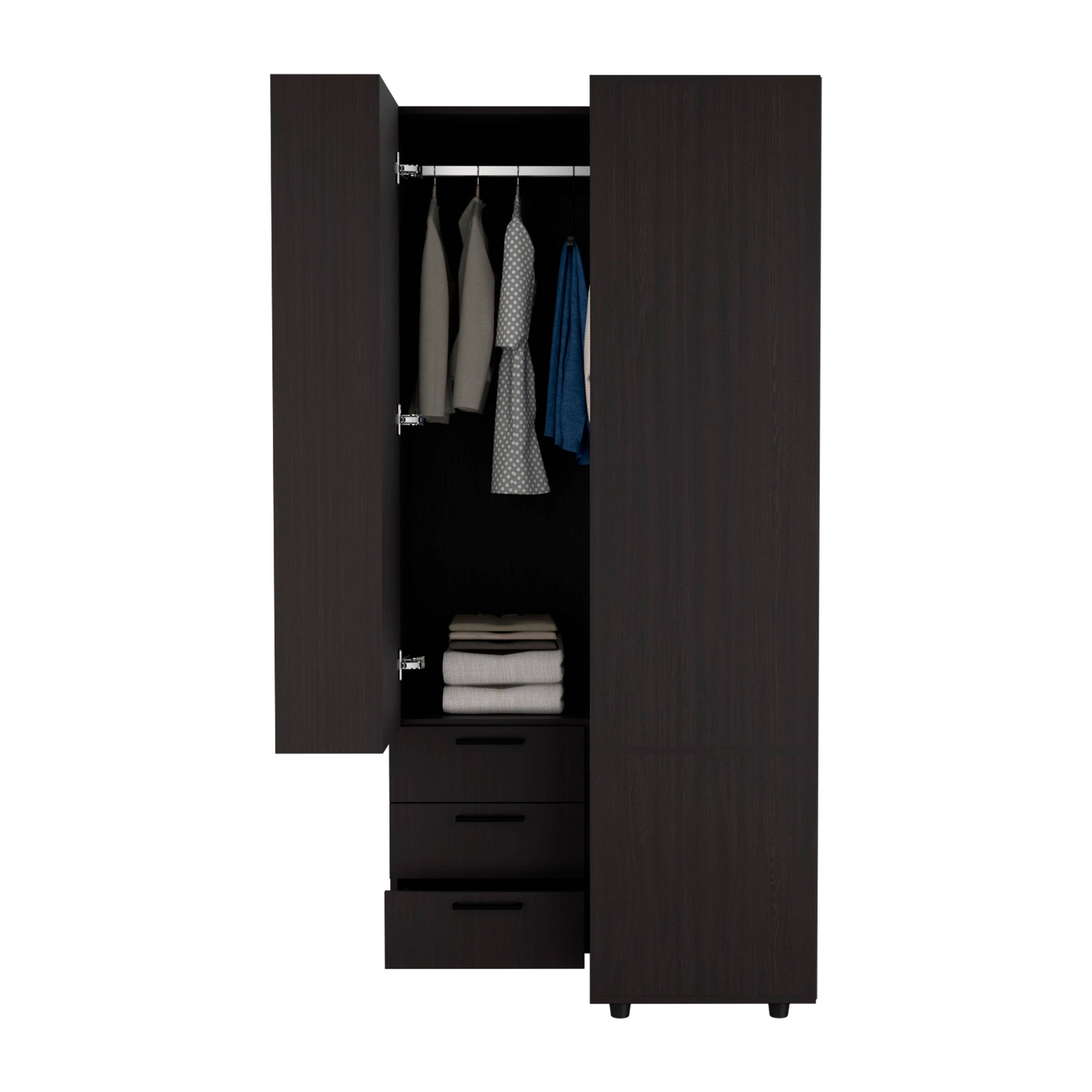 TUHOME FURNITURE - Wholesale Bedroom Furniture - Toulouse Corner Armoire With Double Doors And Interior Shelves, Space-Saving Wardrobe9