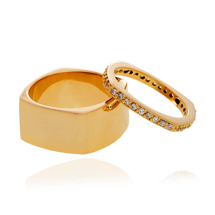 Bague double diamant pour la vente par Georgina Jewelry