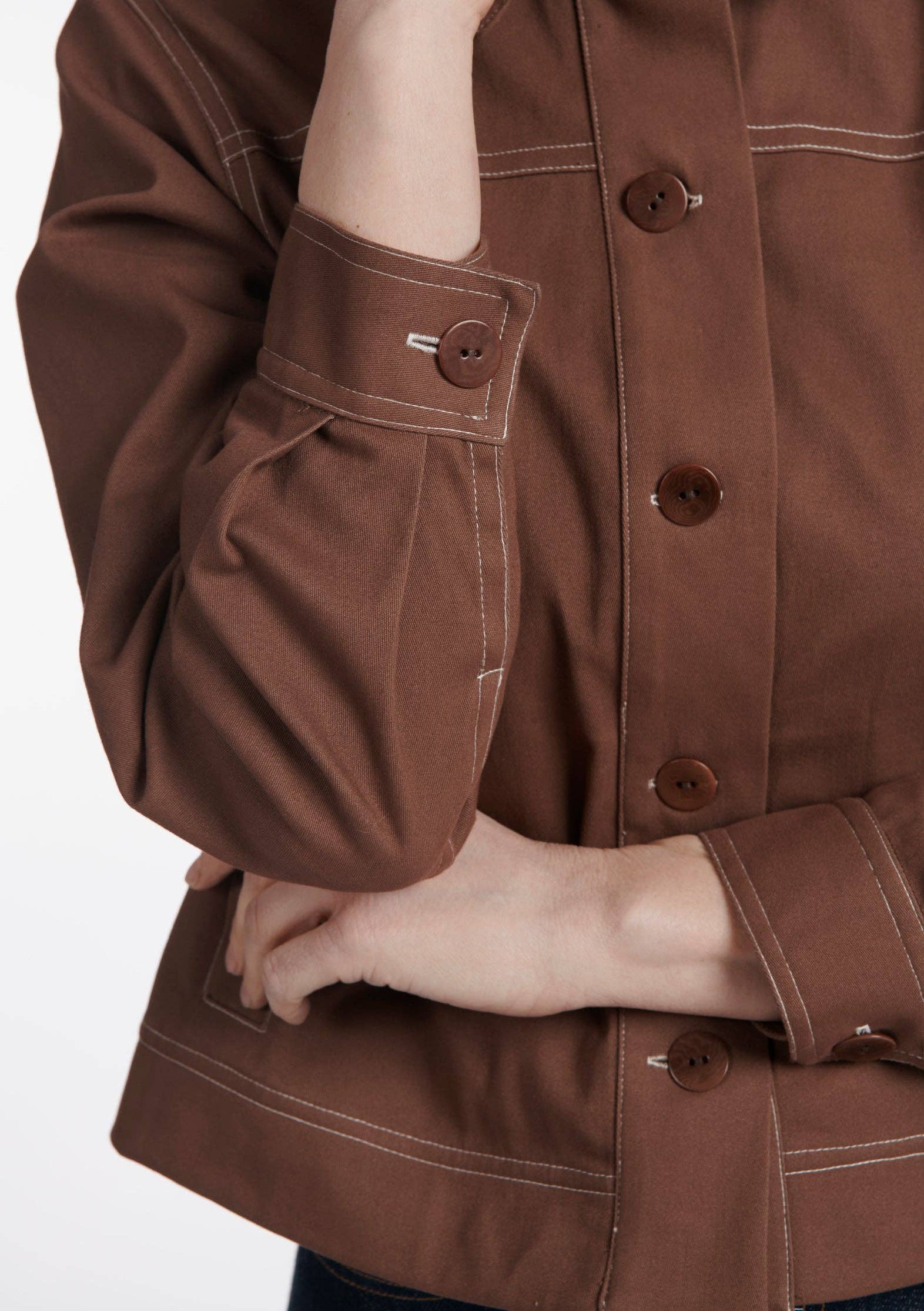 MADE IN SENS - Wholesale Jacket - Women's - VAIANA PLAIN CHOCOLATE JACKET2