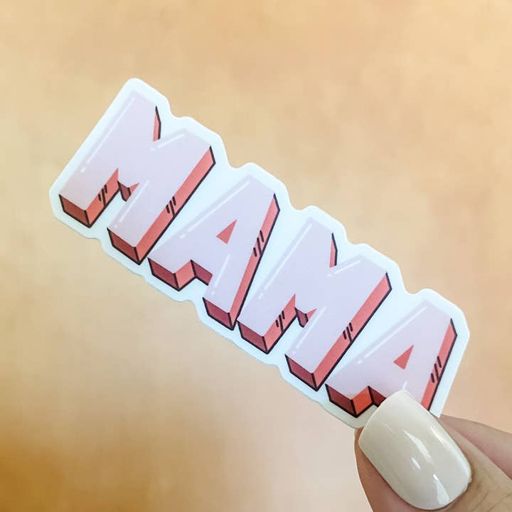 Mama Sticker - Waterproof Material - Pink Design for wholesale by Wildwind Lane