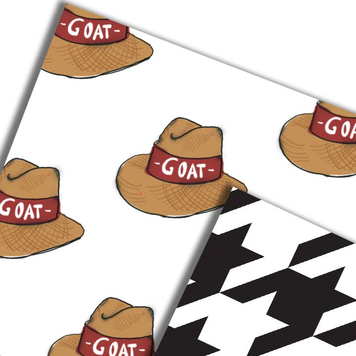 Crimson Coach Hat & Houndstooth Reversible Gift Wrap Sheet for wholesale by Hey Y'all Party