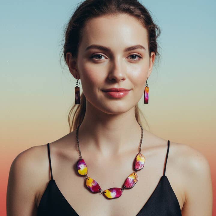 Sassy Sacha Jewelry - Wholesale Dangle Earrings - Hand Painted Bar Dangle Earrings Handmade5