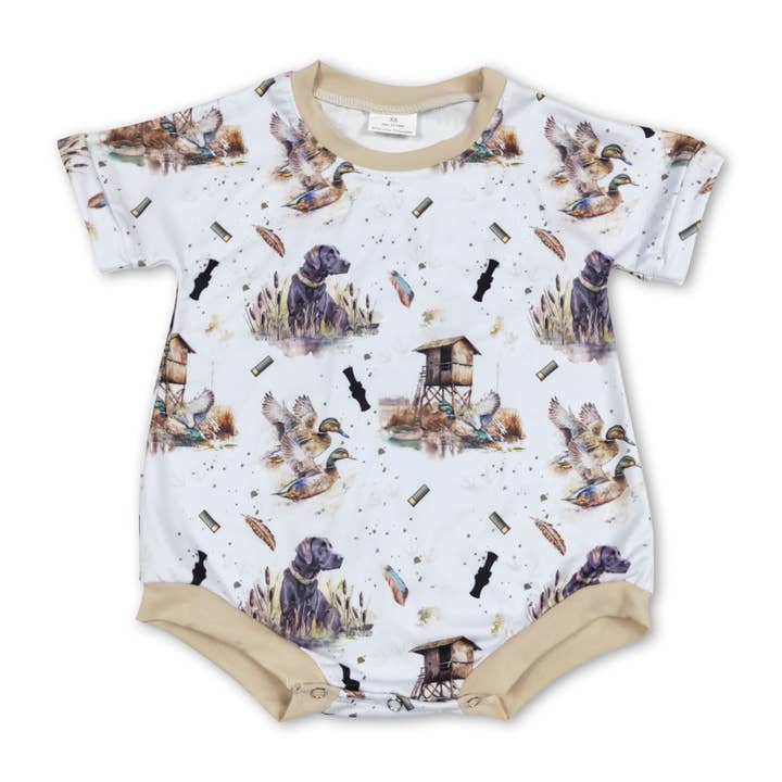 Yawoo Garments - Wholesale Bodysuit (Non-Footed) - Baby - Short sleeves duck dog baby boy hunting romper