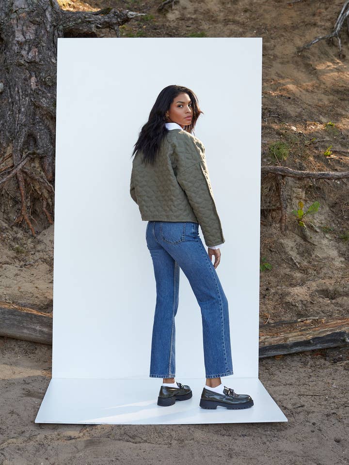 MagicLinen (We handle U.S. import procedures for you) - Vendita all'ingrosso Giacca - Donna - Giacca trapuntata in lino BOSA in verde scuro3