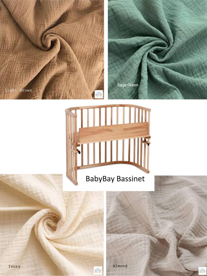 Baby Bay Bassinet Cradle Custom Made Fitted Sheet - Organic Cotton Gauze for wholesale by Wendy Anne