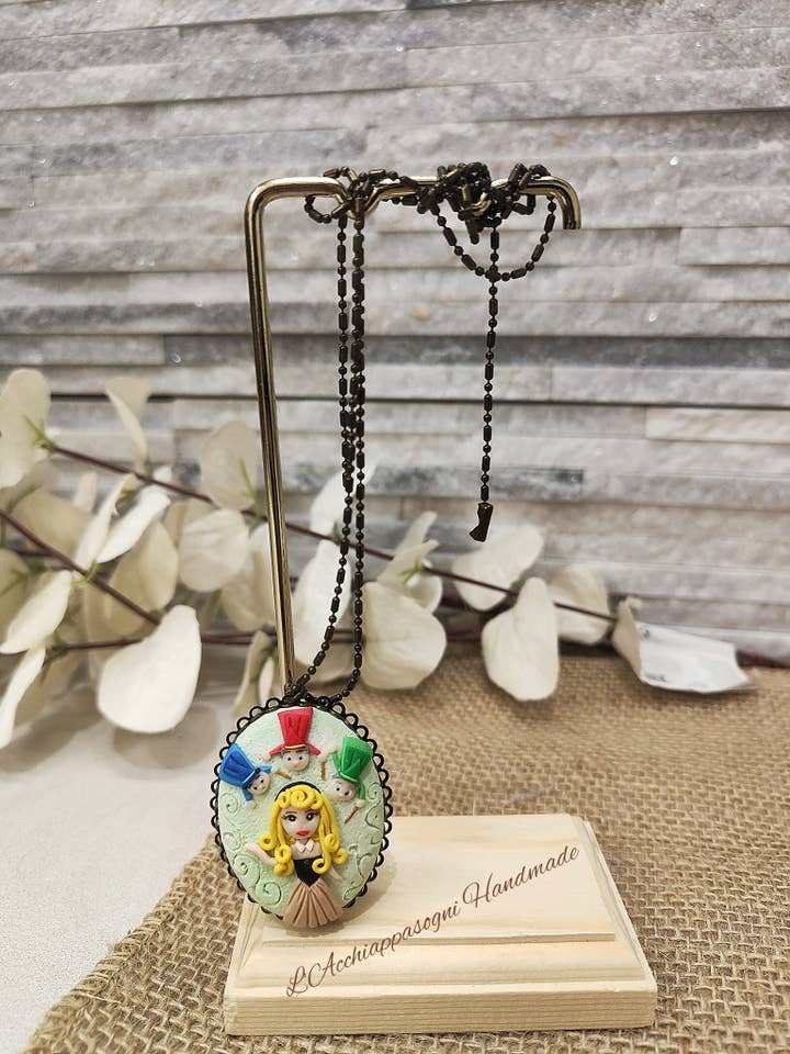 Necklace inspired by Sleeping Beauty for wholesale by Acchiappasogni Handmade