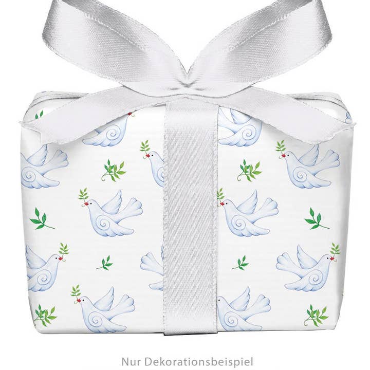3 Bögen Geschenkpapier TAUBE weiß Taufe Kommunion für den Großhandel von fioniony®