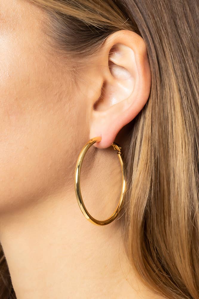 Hana – Engroshandel Hoops – 14K guld dyppet Omega lukning Hoop1