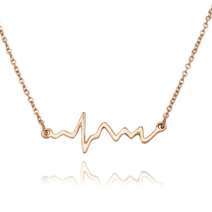 Quan Jewelry - Vendita all'ingrosso Collana con ciondolo/pendaglio - Collana con cardiogramma Macaria, regalo per infermiera24