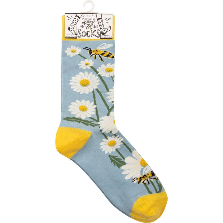 Primitives by Kathy - Wholesale Socks - Unisex - Bees And Daisies Socks
