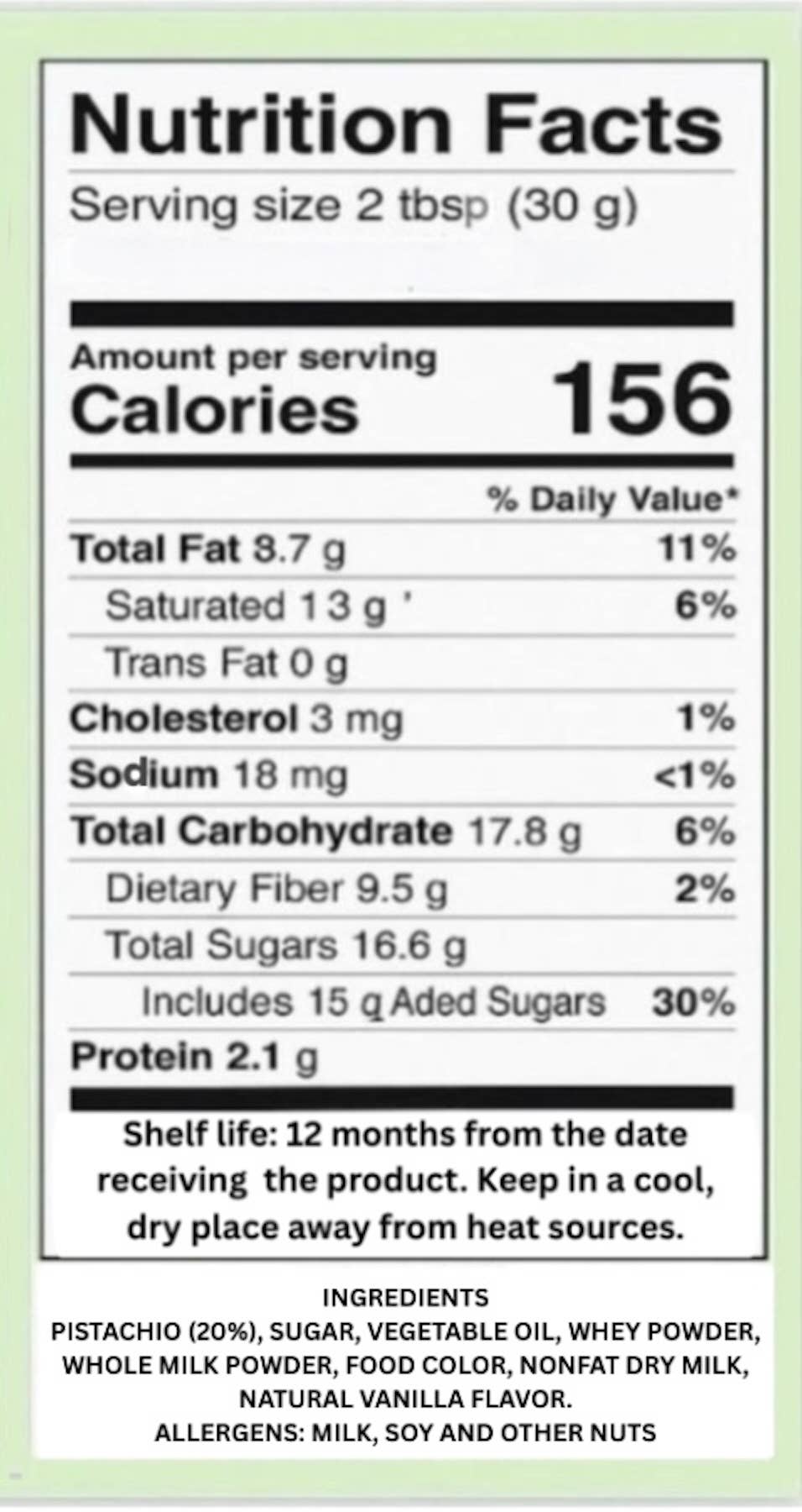 Diana's Delights LLC - Wholesale Nut Butter - 9 lb PISTACHIO CREAM, 20% pistachio, Dubai chocolate pistachio cream2