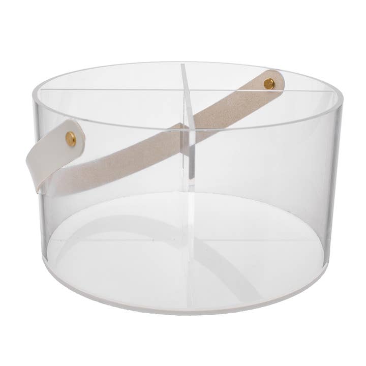 Boker-Tov Shalom - Wholesale Flatware Caddy - Lucite Caddy with Leatherette Handles3