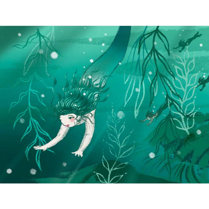 Green Sea Mermaid for wholesale by Postcards From Within