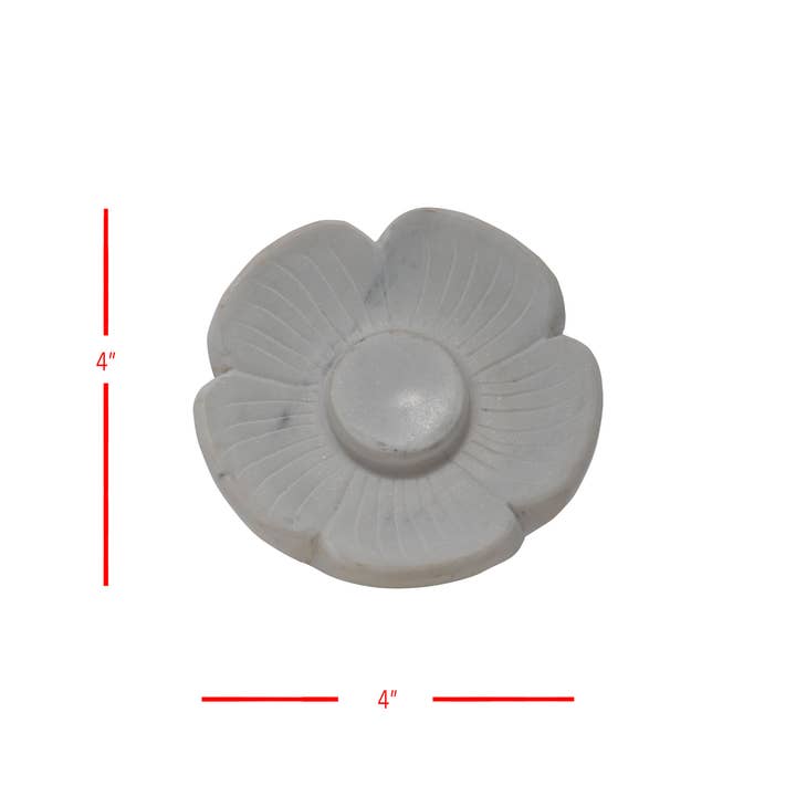 Foreside Home & Garden - Wholesale Spoon Rest - Fleur White Marble Flower Spoon Rest