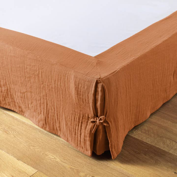 160 x 200 cm GAIA Apricot Bed Skirt for wholesale by L'effet Papillon