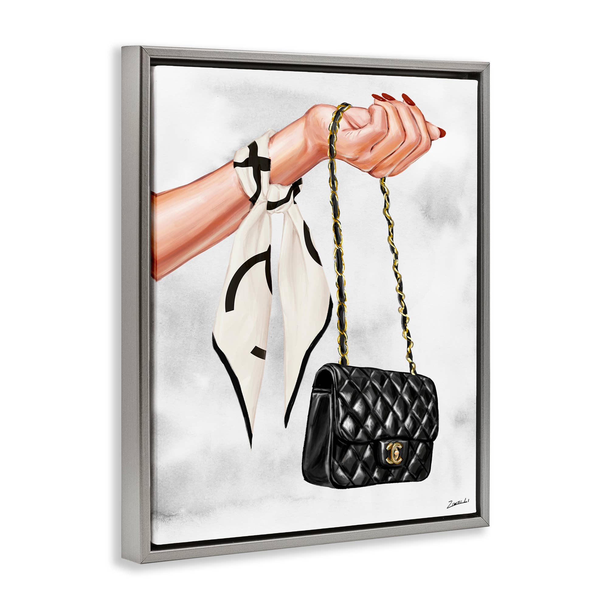 Stupell Industries – wholesale Wall decor – Kids & Baby – Black Handbag on Wrist Floater Framed Art20