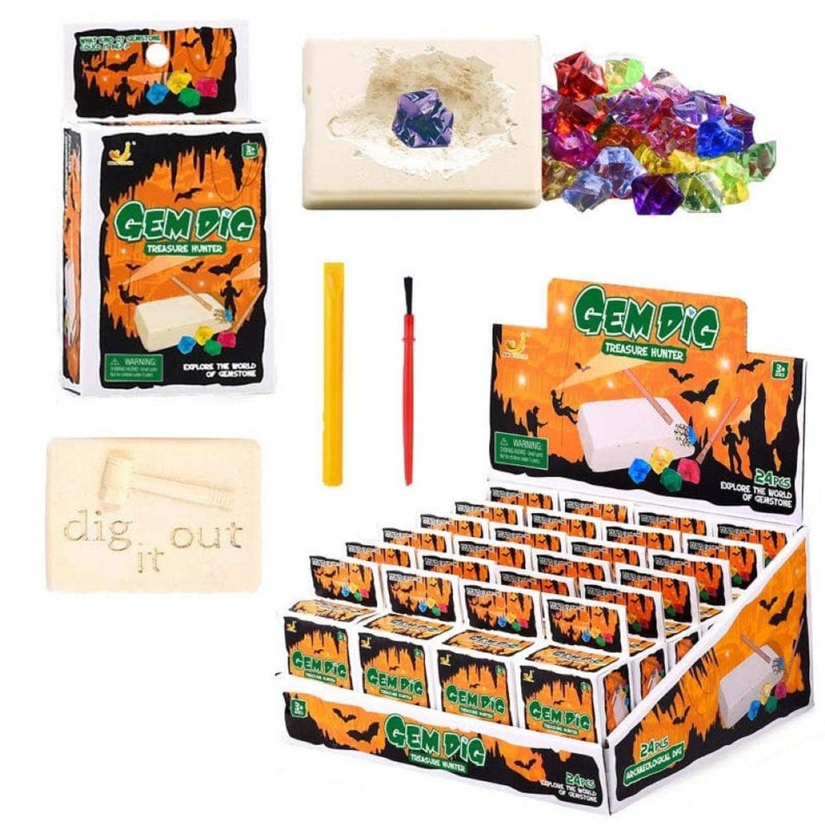Kids Party Craft – wholesale DIY craft kit – Child – Gemstone Dig out Kits0