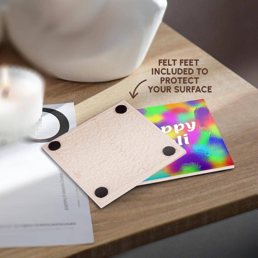 3dRose - Wholesale Coasters - 3dRose, Colorful Happy Holi greeting, Coaster3