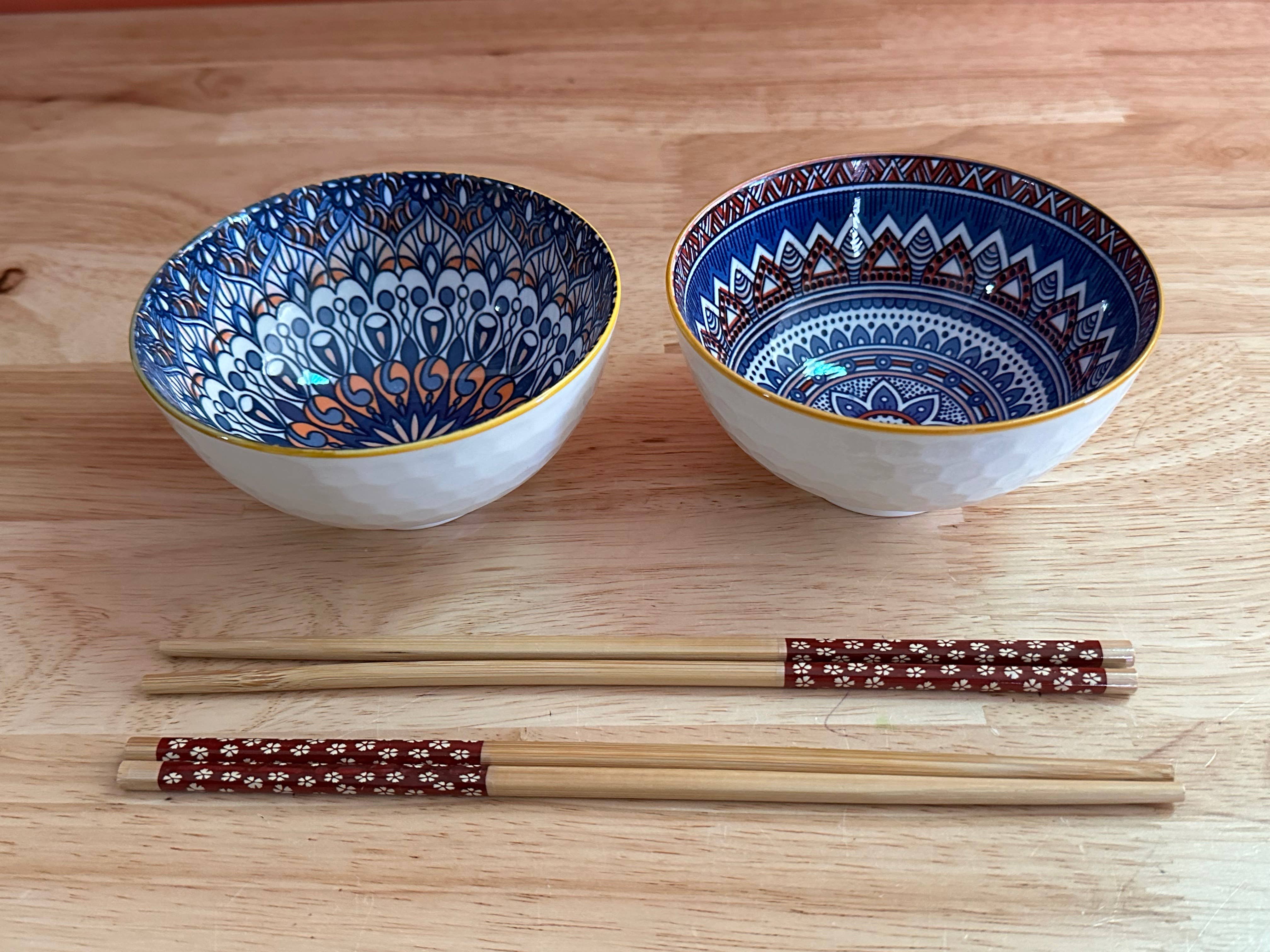 Gifts Amazing! - Wholesale Bowl - Bohemian Ceramic Bowl with Chopsticks - 2 Bowl