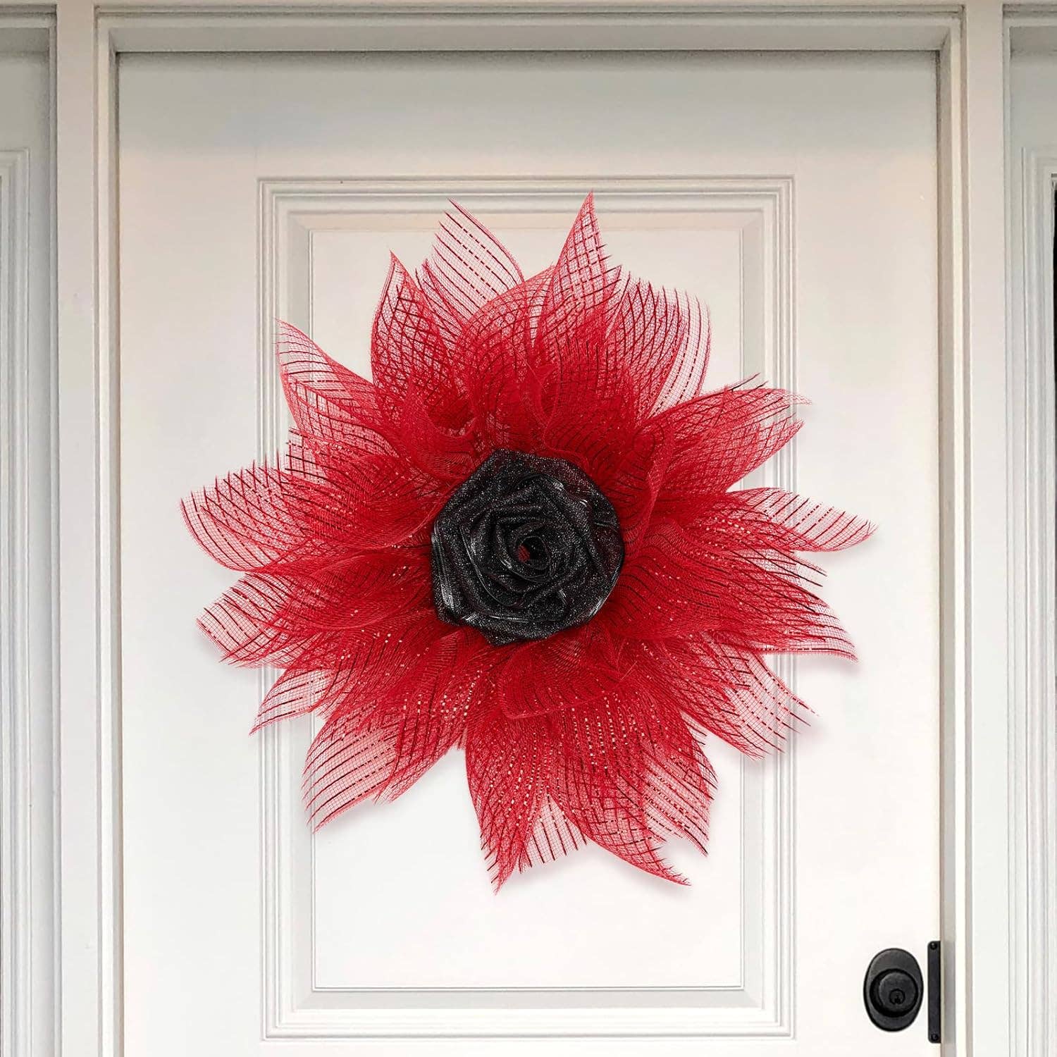 Posh Paper - Wholesale Ribbon - Gift Wrapping - Metallic Red Poly Burlap Deco Mesh Ribbon Fabric Wrapping Ribbon, 10" x 10 Yds1