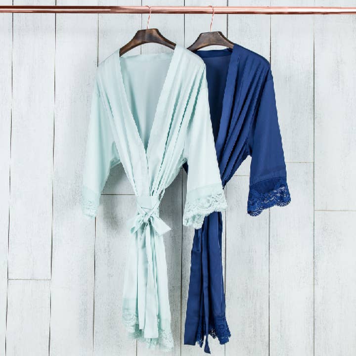 Cotton Chunky Lace Robe - Mint for wholesale by Avadir and Co