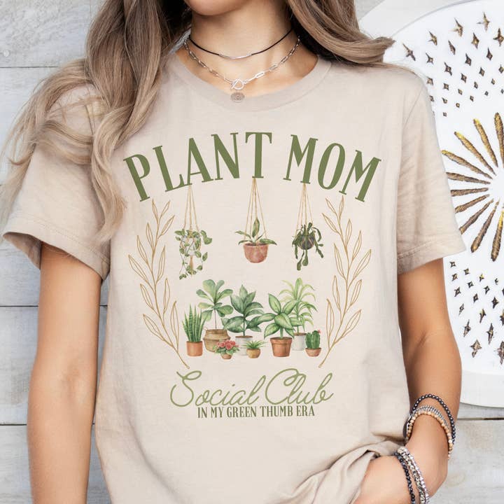 Plant Mom Social Club Garden Market Florist Shop Graphic Tee for wholesale by Par.tees by Party On!