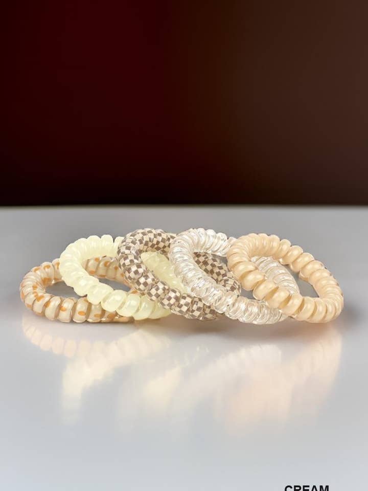 .._ 1008 Assorterede Ensfarvede Blomsterrutede Hårspiraler SI-25757 for engroshandel hos 42POPS