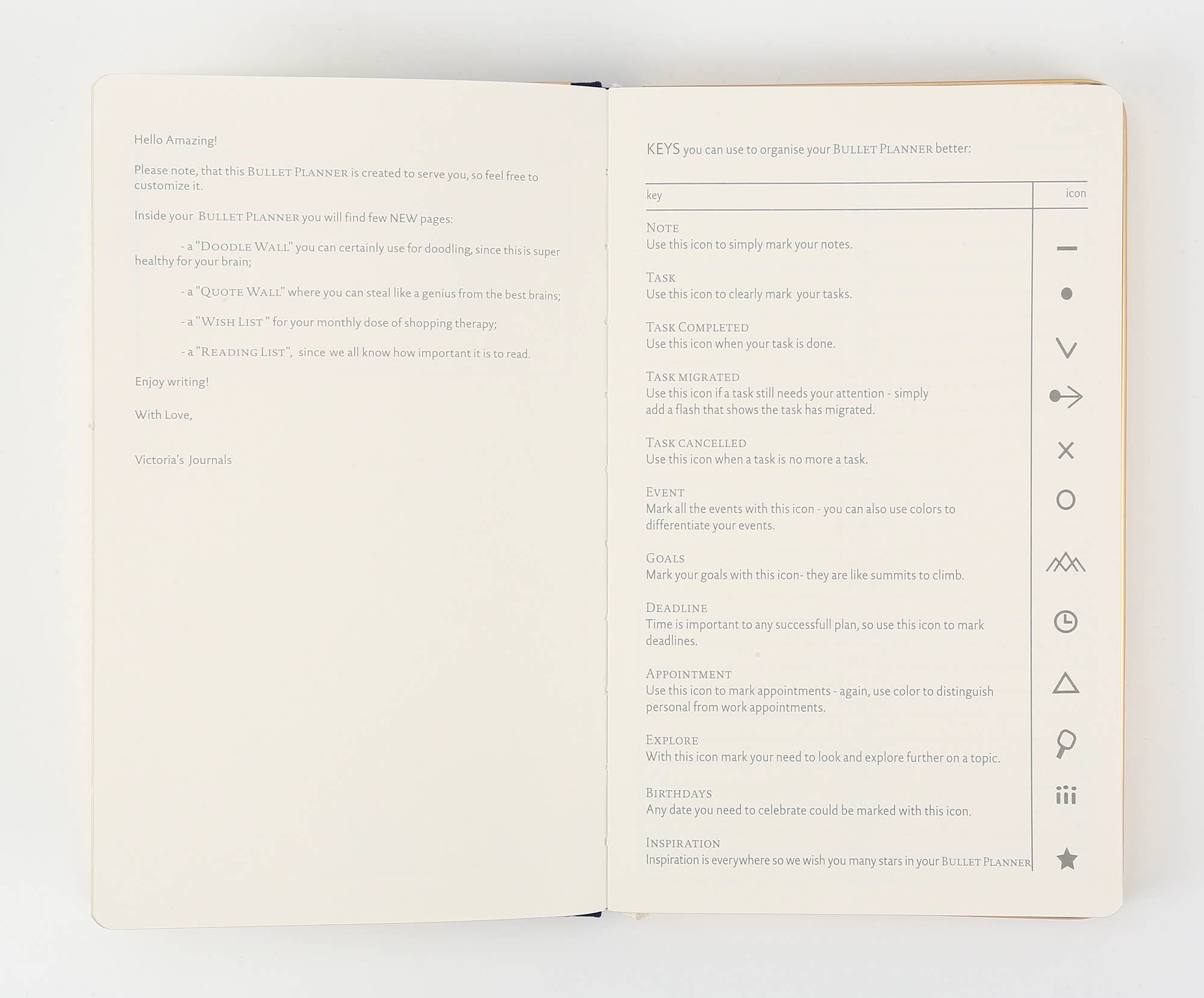 Victoria's Journals - Wholesale Planner - Monaco Undated Diary Personal Planner Veganistische omslag (beige)4