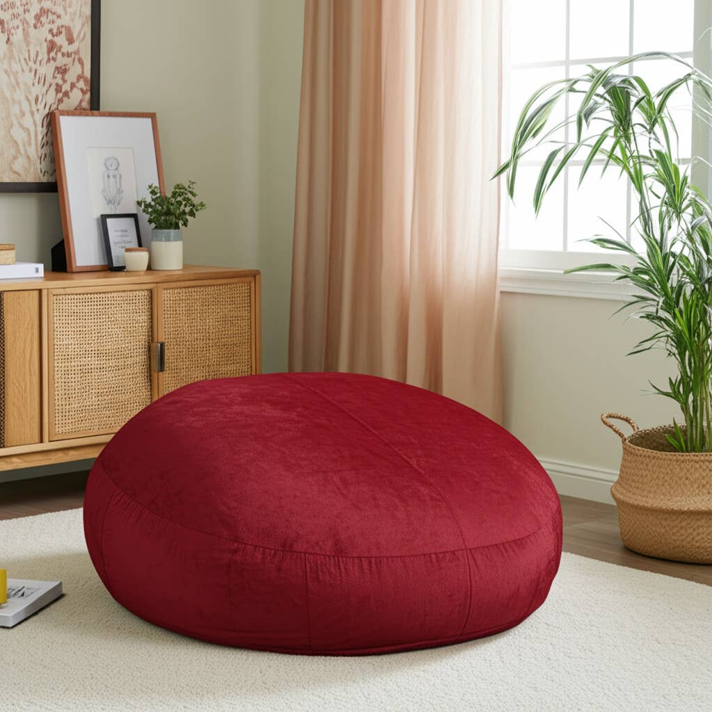 HomeRoots - Wholesale Chair - 72" Cinnabar Microsuede Bean Bag Chair1