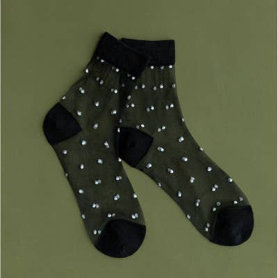 MKS America - Wholesale Socks - Women's - Polka Dots Sheer Mesh Socks1