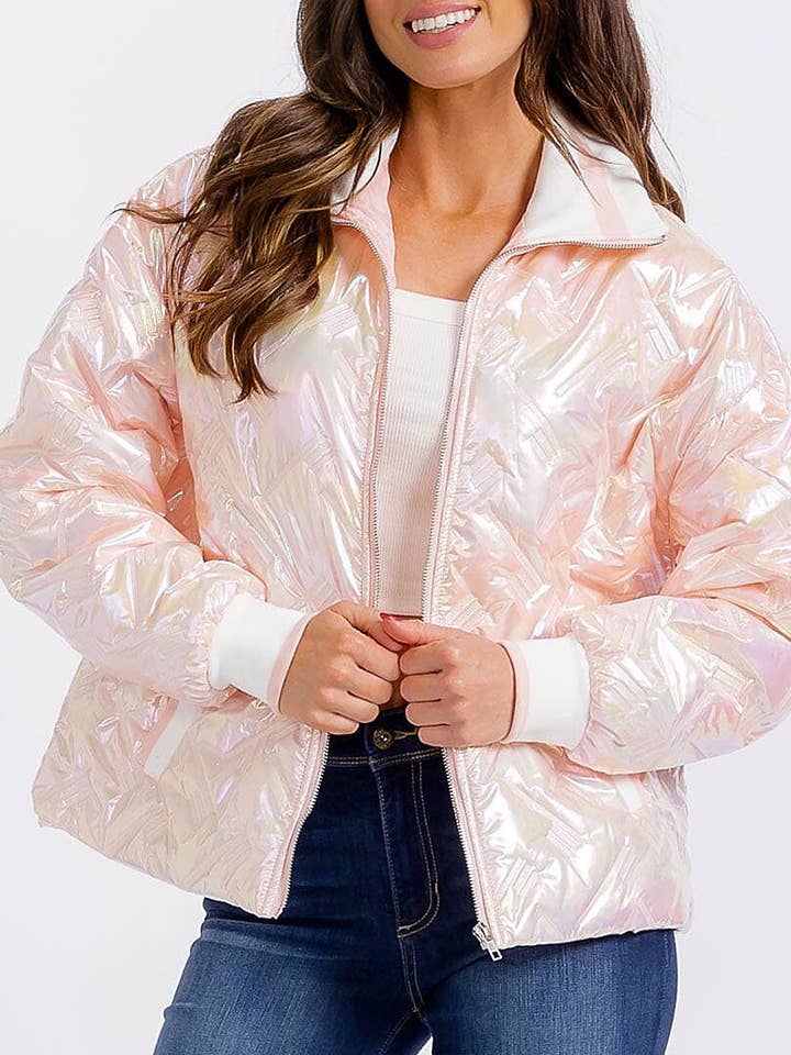 PUFFERJACKA I METALLIC MED DRAGKEDJEFICKOR för wholesale av ROUSSEAU