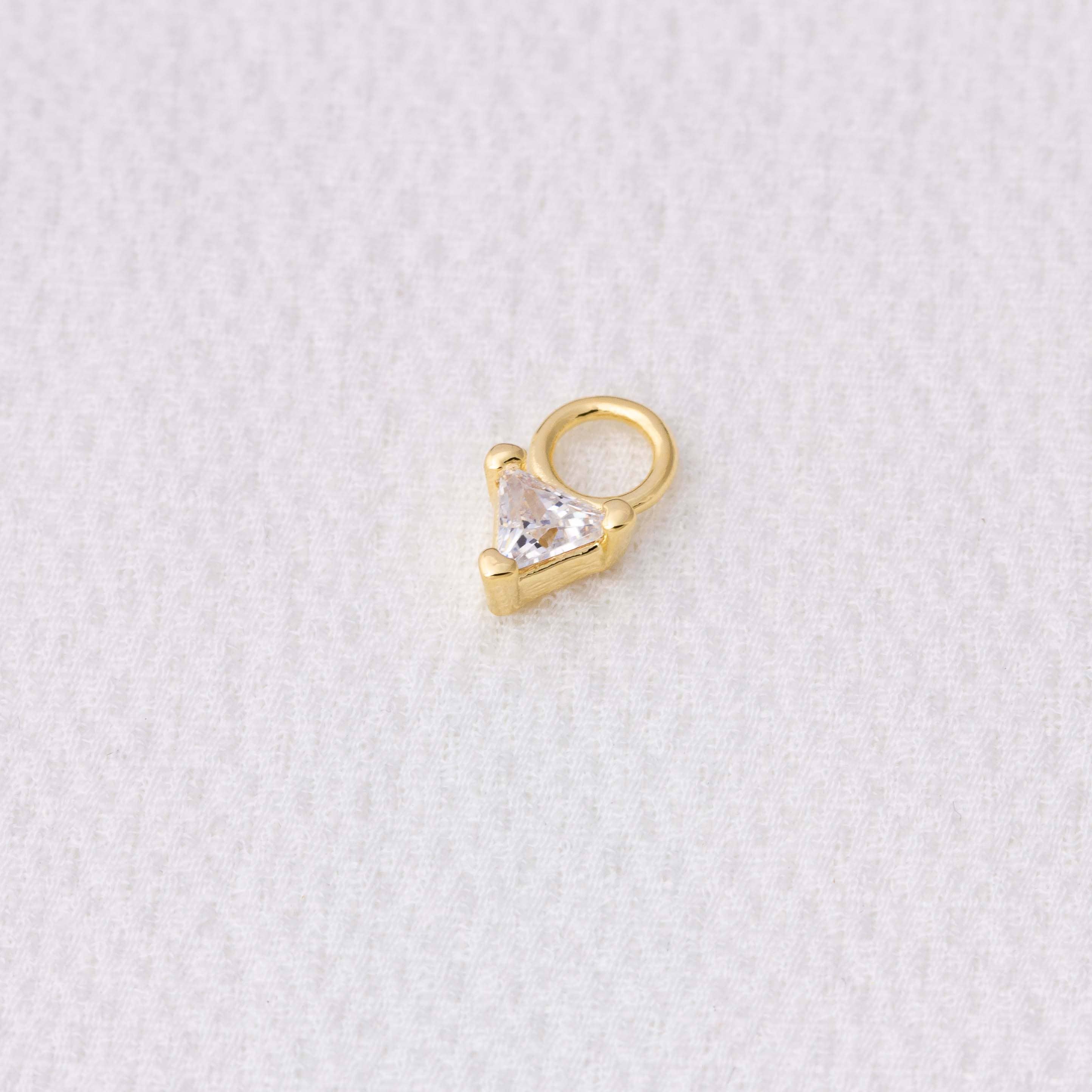 GoldFi - Wholesale Single Earring - Mini CZ Triangle Earring Charm0