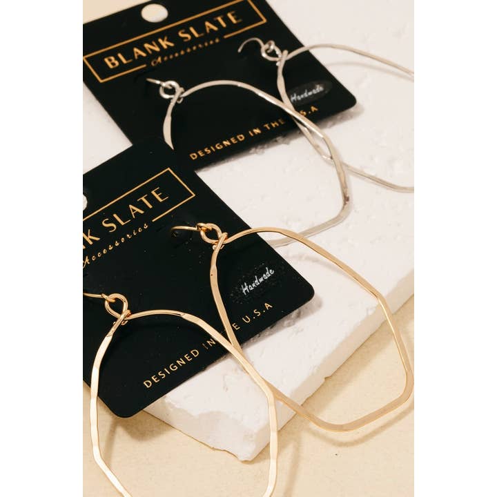 Fame Accessories - Wholesale Dangle Earrings - Handmade Hexagon Cutout Drop Earrings