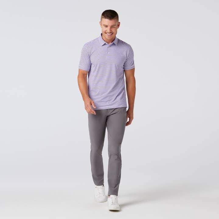 Versa SS Polo - Purple Stripe for wholesale by Mizzen+Main