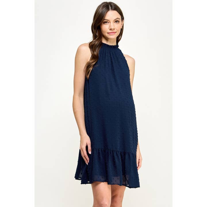 Hello Miz – wholesale Klänning - Mamma – Mock Neck Swiss Dot Ruffled Mammaklänning