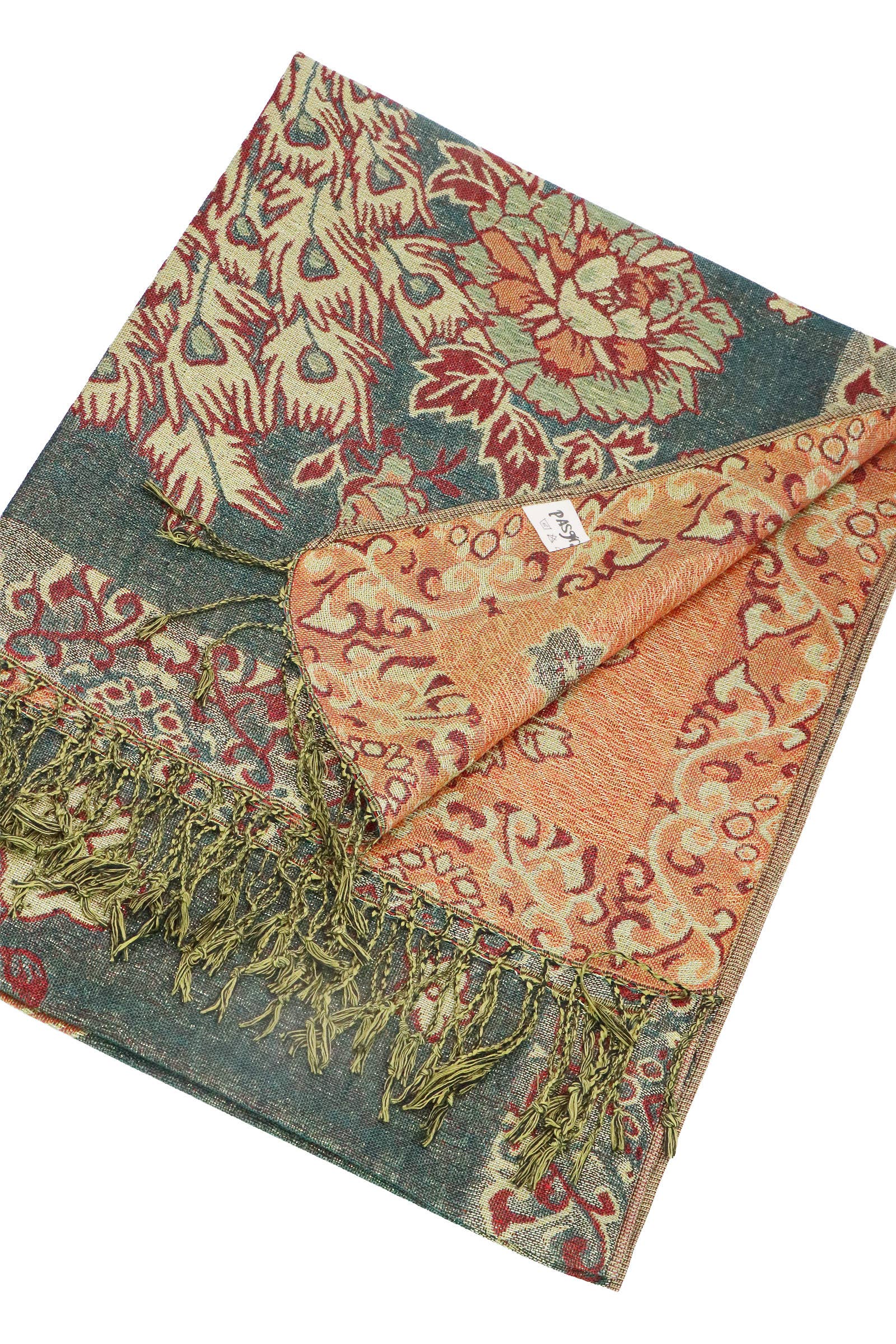 Blandad Exotisk pashminasjal med metallic twist och påfågelsmönster för wholesale på Faire9