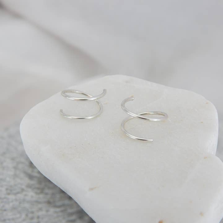 Barberry & Lace Handmade Jewelry - Wholesale Huggie Earrings - Twist-In Double Huggie Hoop Earrings5