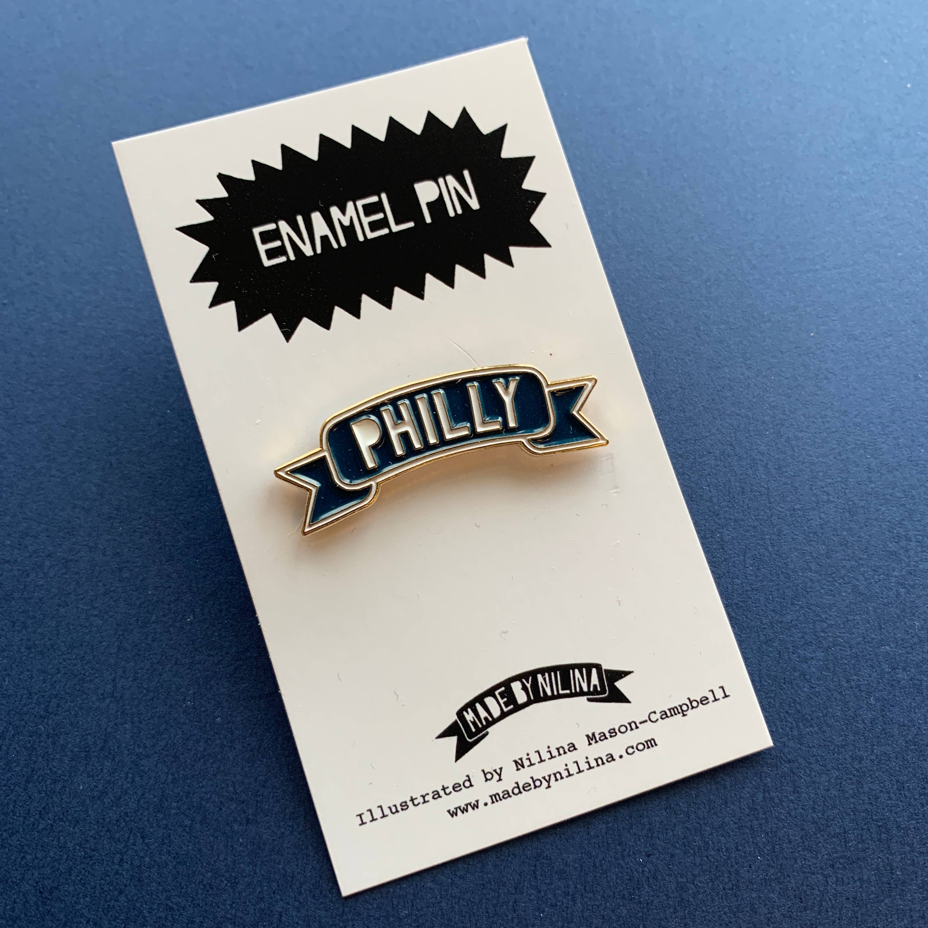 Made by Nilina - Wholesale Lapel Pin/Button - Philly Enamel Pin Philadelphia Pennsylvania Banner Souvenir6