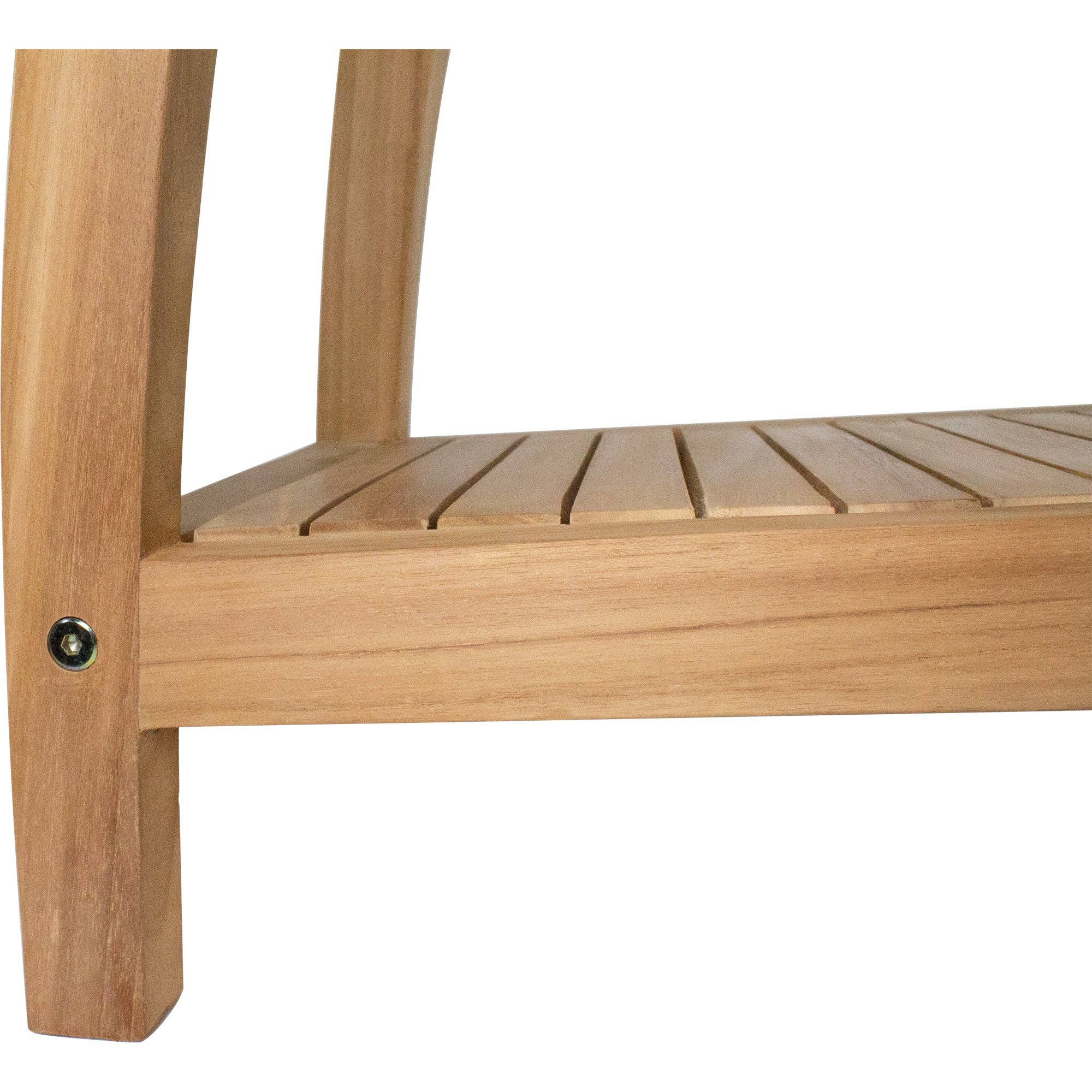 Nordic Teak - Wholesale Bankje - Noorse natuurlijke teakhouten spabank voor douche en bad, gebogen spabank met plank - 30"9