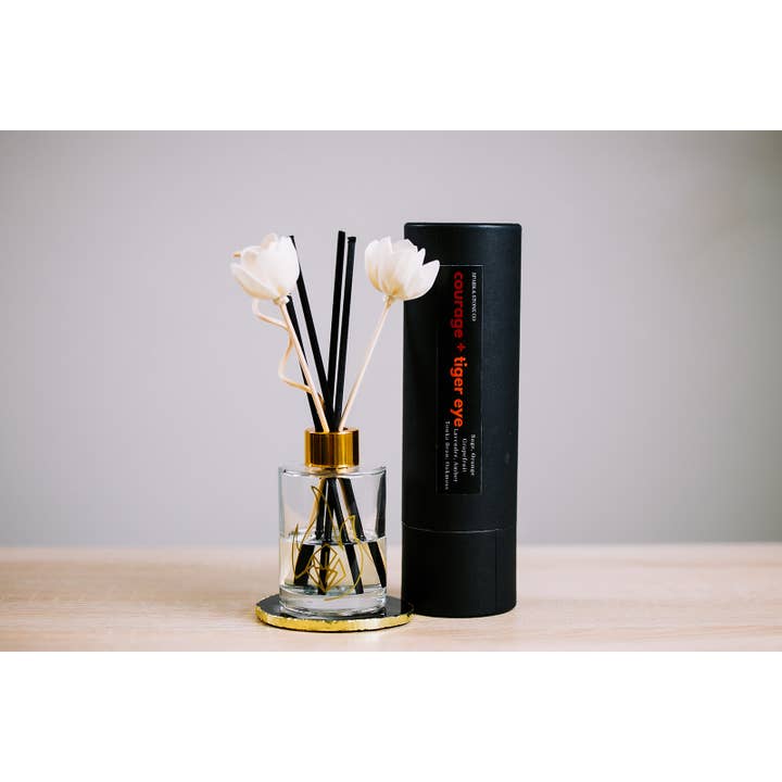 Courage + Tiger Eye Reed Diffuser for wholesale by Spark & Stone Co