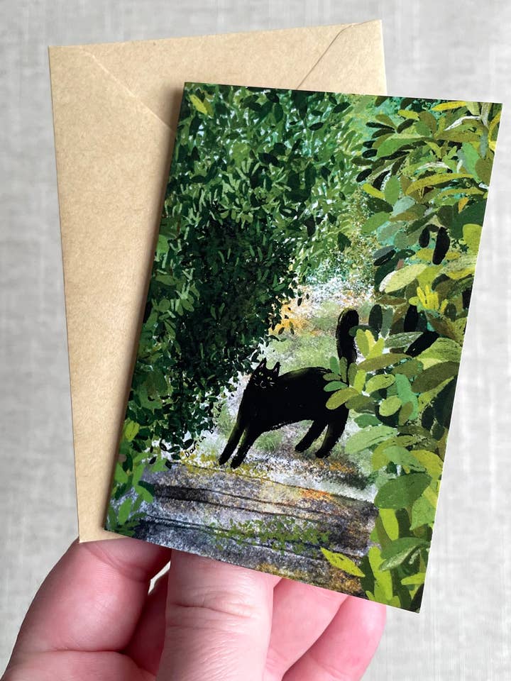 Mini card: Cats in the Greenery for wholesale by Dariia Dziuba