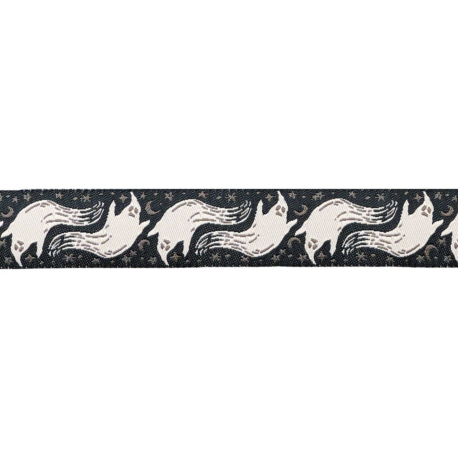 Renaissance Ribbons – Engroshandel Bånd – Hjem Søde Hjemsøgt - Boo i Trækul - 7/8" bredde - af Stacy Iest Hsu - 15 Yard Spole2