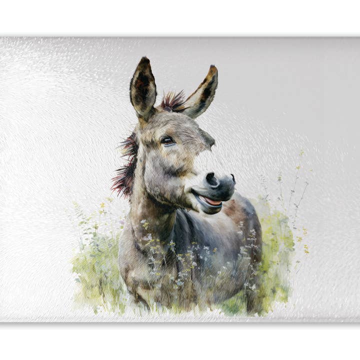 Glass Cutting Charcuterie Board - Donkey for wholesale by Dusty & Delilah Designs