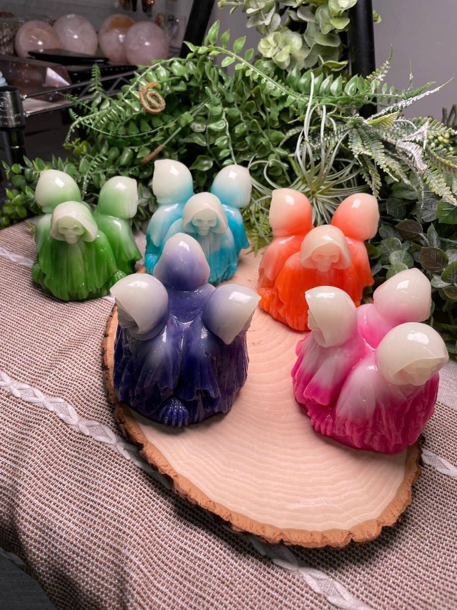 Copper Ashes - Wholesale Spiritual Stone/Crystal - Death Reaper Resin Sphere Holder6