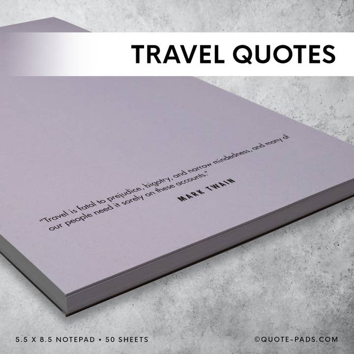 50 Travel Quotes Notepad | 5.5 x 8.5 | 50 Sheets for wholesale by QuotePads