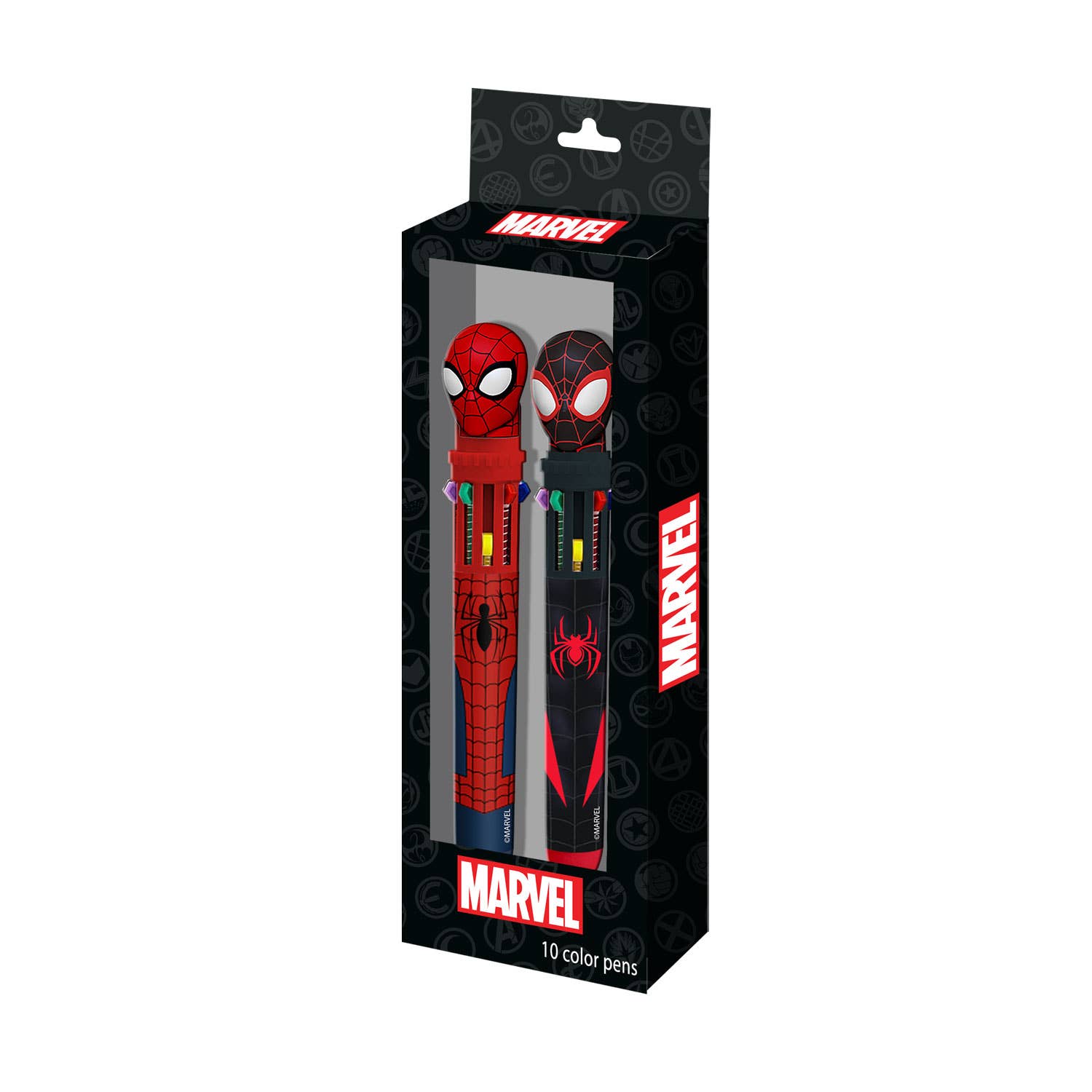 KARACTERMANIA – wholesale Pennor – Marvel Spiderman Peter-Pack 2 Flerfärgspennor med 10 Färger0