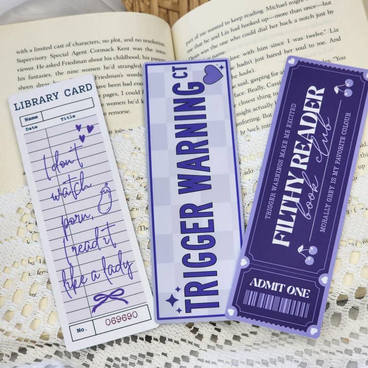 3-Piece Bookmark Set for Filthy Readers for wholesale by Be Kind Booktique