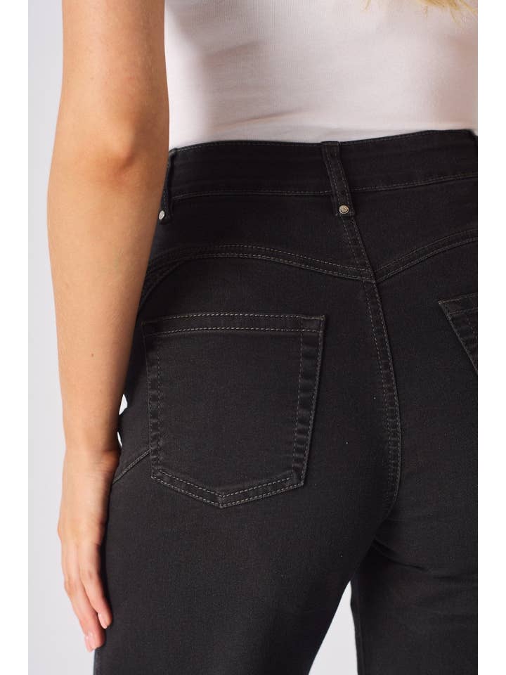 JMOJO UK Limited - Wholesale Jeans - Women's - ELYSI High Rise Sculpt Wide Leg Jeans - Black Wash9